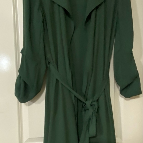 Forest Green Tie Front Cowl Neck light weight jacket. Excellent condition - Picture 2 of 3